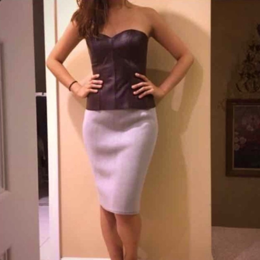 Faux Leather Brown Top